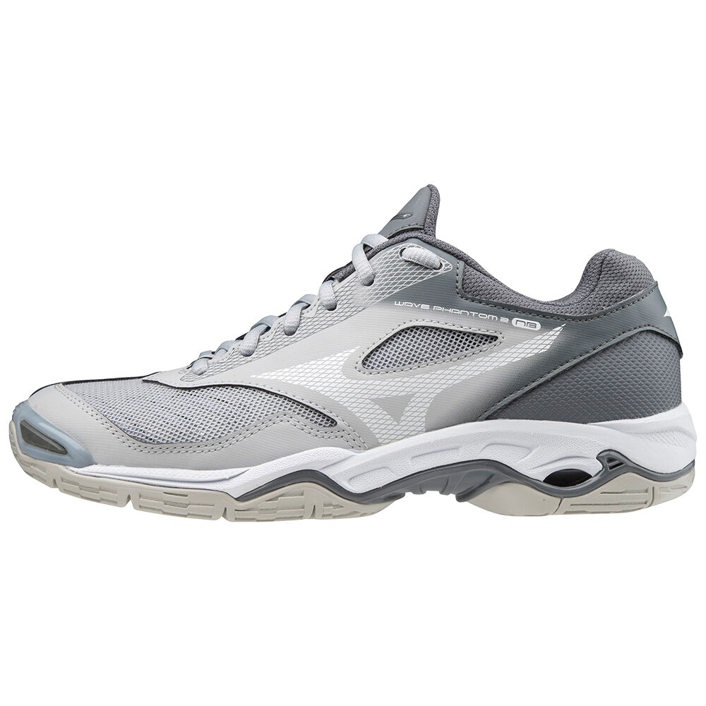 Mizuno Women's Wave Phantom 2 Nb Netball Shoes White/Grey (X1GB2093-NSQ)